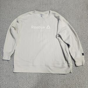 Reebok Sweatshirt Women’s Beige Long Sleeve Pullover Size XXL